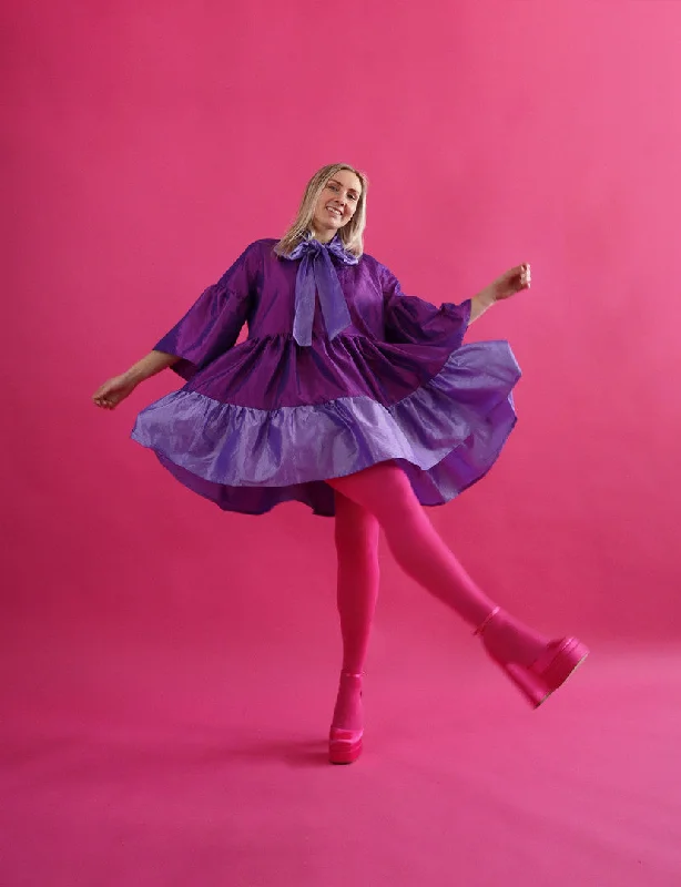 Lush Mini Dress Lilac/Lavender Fashionable Boho-Chic Mini Dress