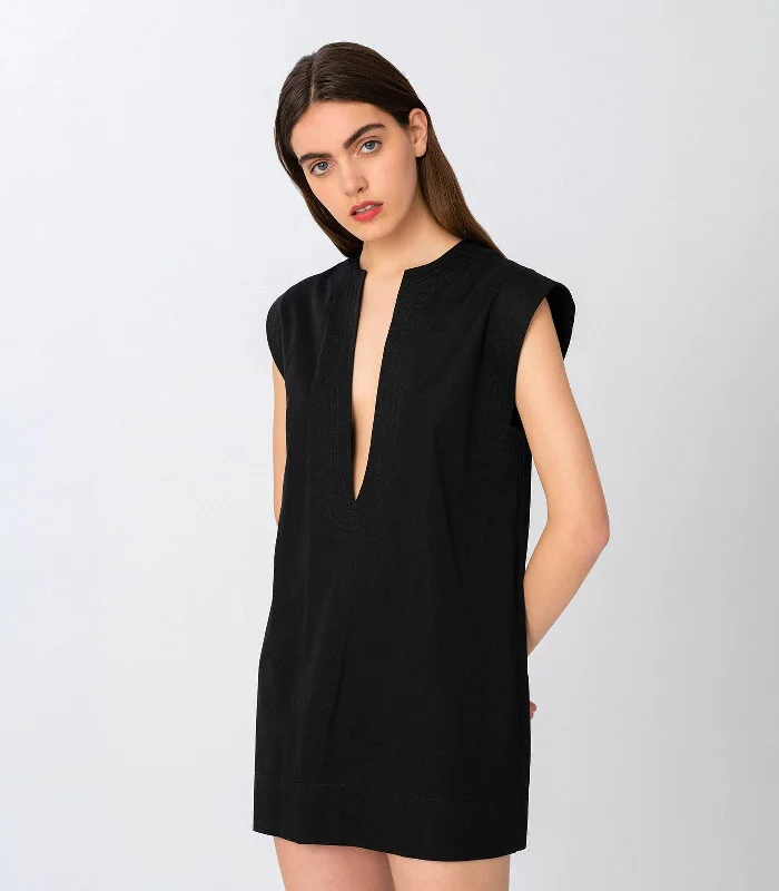 Mini Dress Black Elegant Vintage Mini Dress