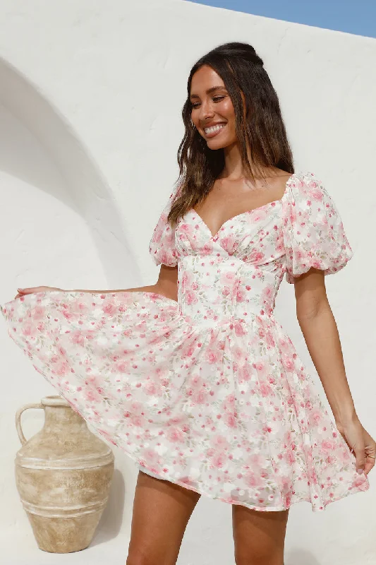 Rose Tinted Glasses Mini Dress Pink Trendy A-Line Mini Dress