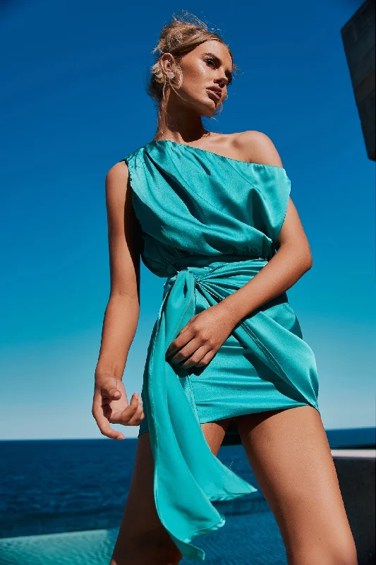 Still Lovers Mini Dress - Aqua Comfortable Shift Mini Dress