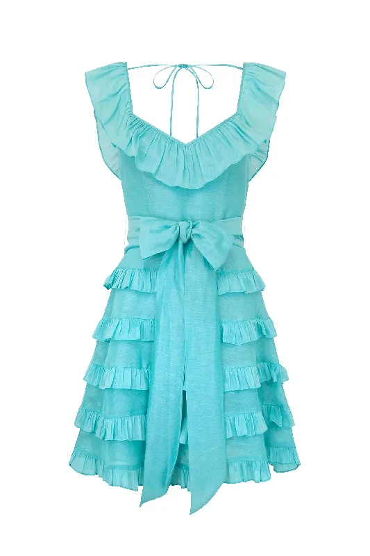 Talulah Petula Mini Dress - Blue Comfortable Fit-and-Flare Mini Dress