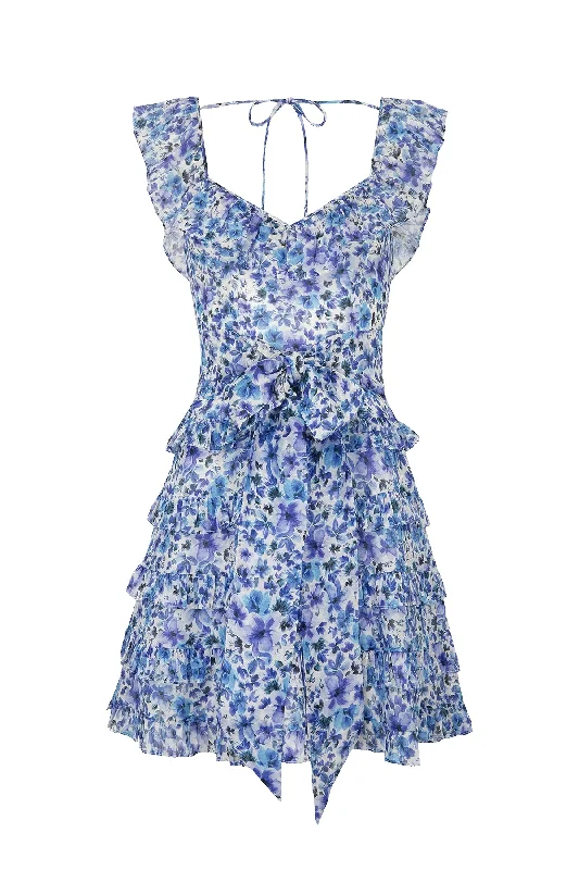 Talulah Petula Mini Dress - Floral Print Stylish Short Sleeve Mini Dress