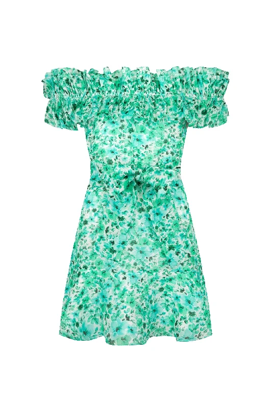 Talulah Starflower Mini Dress - Print Elegant Velvet Mini Dress