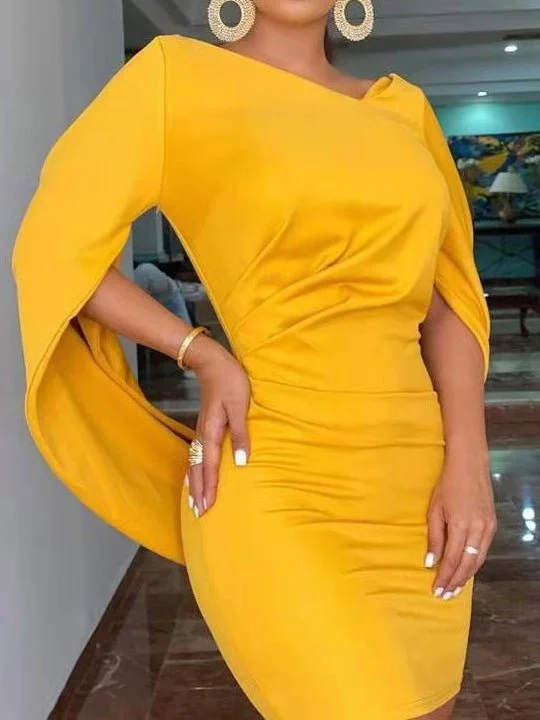 Women's Dresses V-Neck Irregular Fit Mini Dress Trendy Bodycon Mini Dress